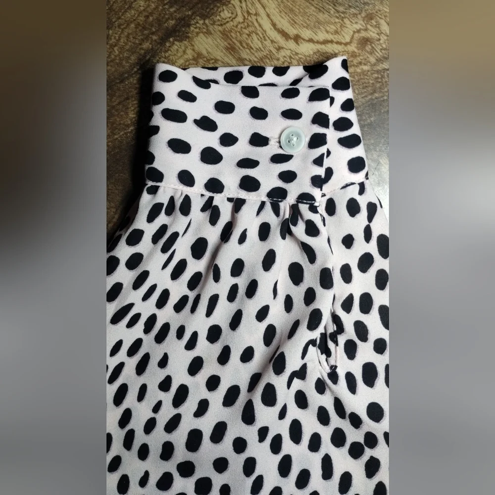 J. Crew Pink and Black Spotted Blouse